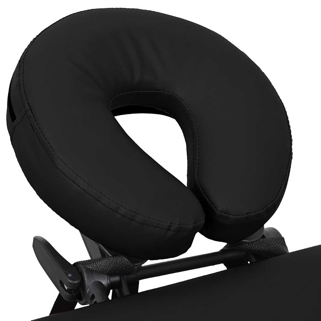 vidaXL Massageliege Klappbar 4-Zonen mit Aluminiumgestell Schwarz