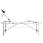 Massagetisch mit Aluminiumrahmen, faltbar 4 Zonen Creme-Weiß
