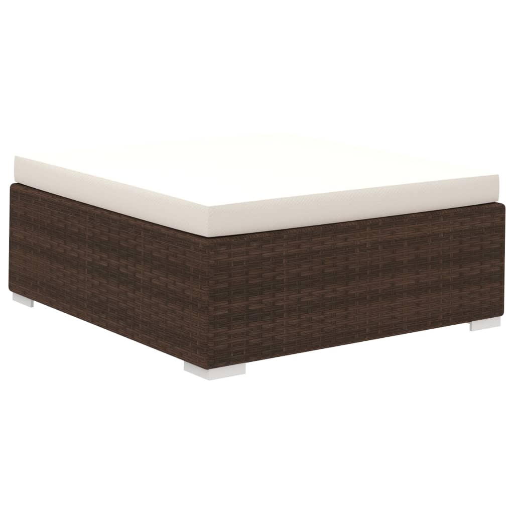 vidaXL 6-tlg. Garten-Lounge-Set mit Auflagen Poly Rattan Braun