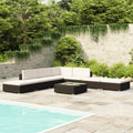 vidaXL 8-tlg. Garten-Lounge-Set mit Auflagen Poly Rattan Braun