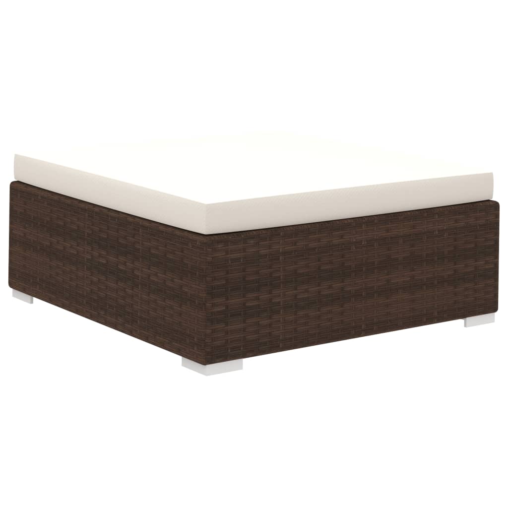 vidaXL 12-tlg. Garten-Lounge-Set mit Auflagen Poly Rattan Braun