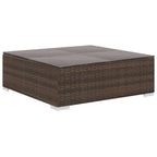 vidaXL 12-tlg. Garten-Lounge-Set mit Auflagen Poly Rattan Braun