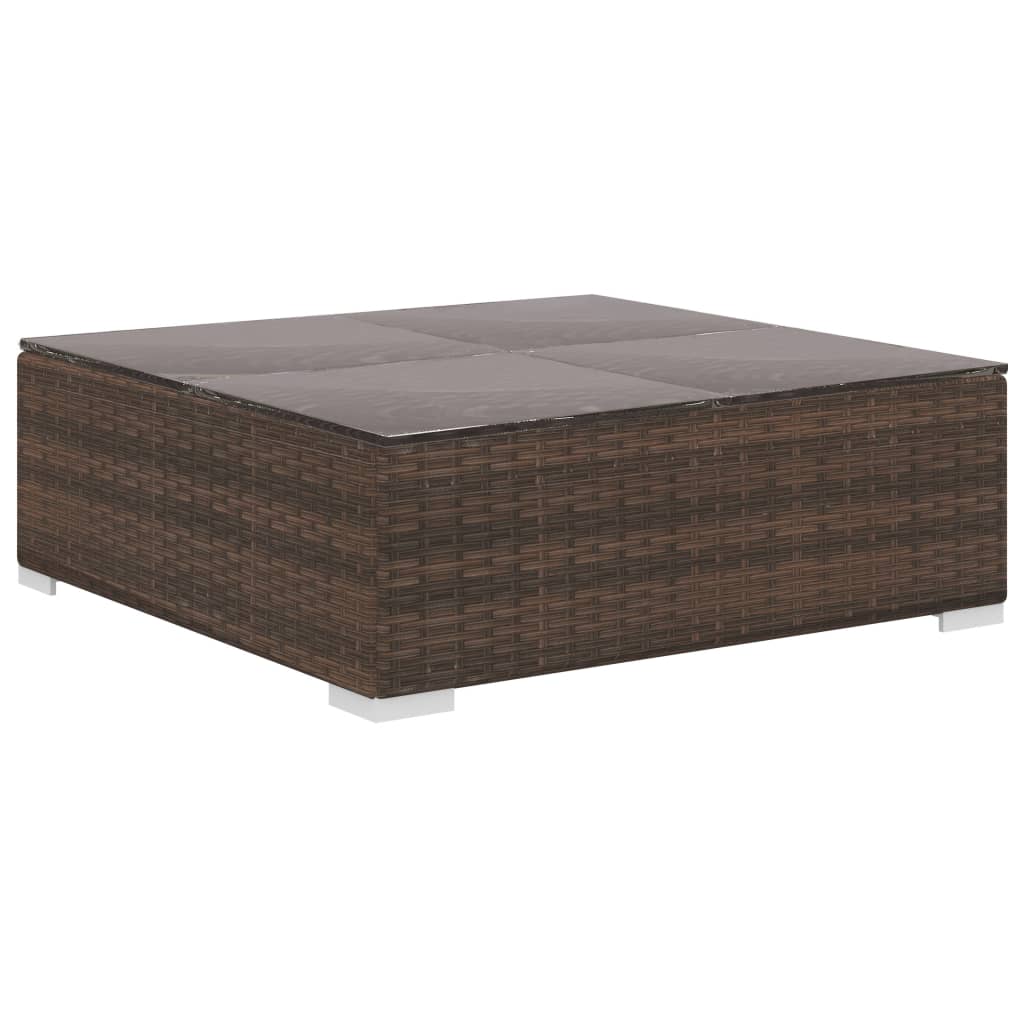 vidaXL 12-tlg. Garten-Lounge-Set mit Auflagen Poly Rattan Braun