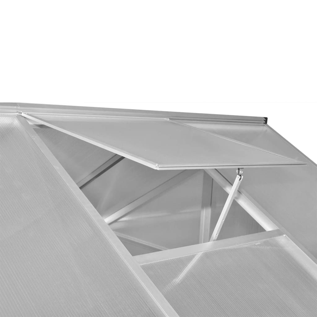 vidaXL Gewächshaus mit Fundament Verstärkt Aluminium 7,55 m²