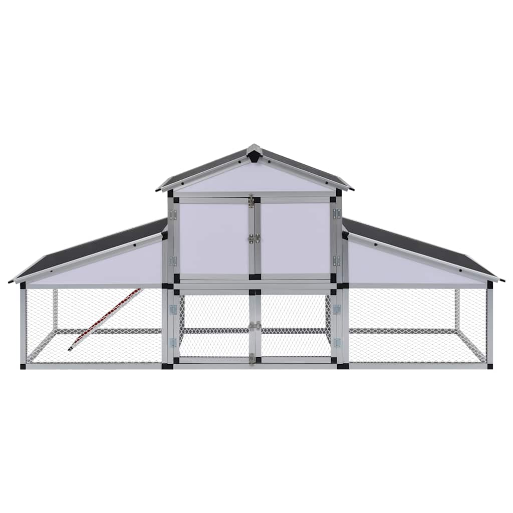 vidaXL Hühnerstall mit Freilaufgehege und Nistkasten Aluminium