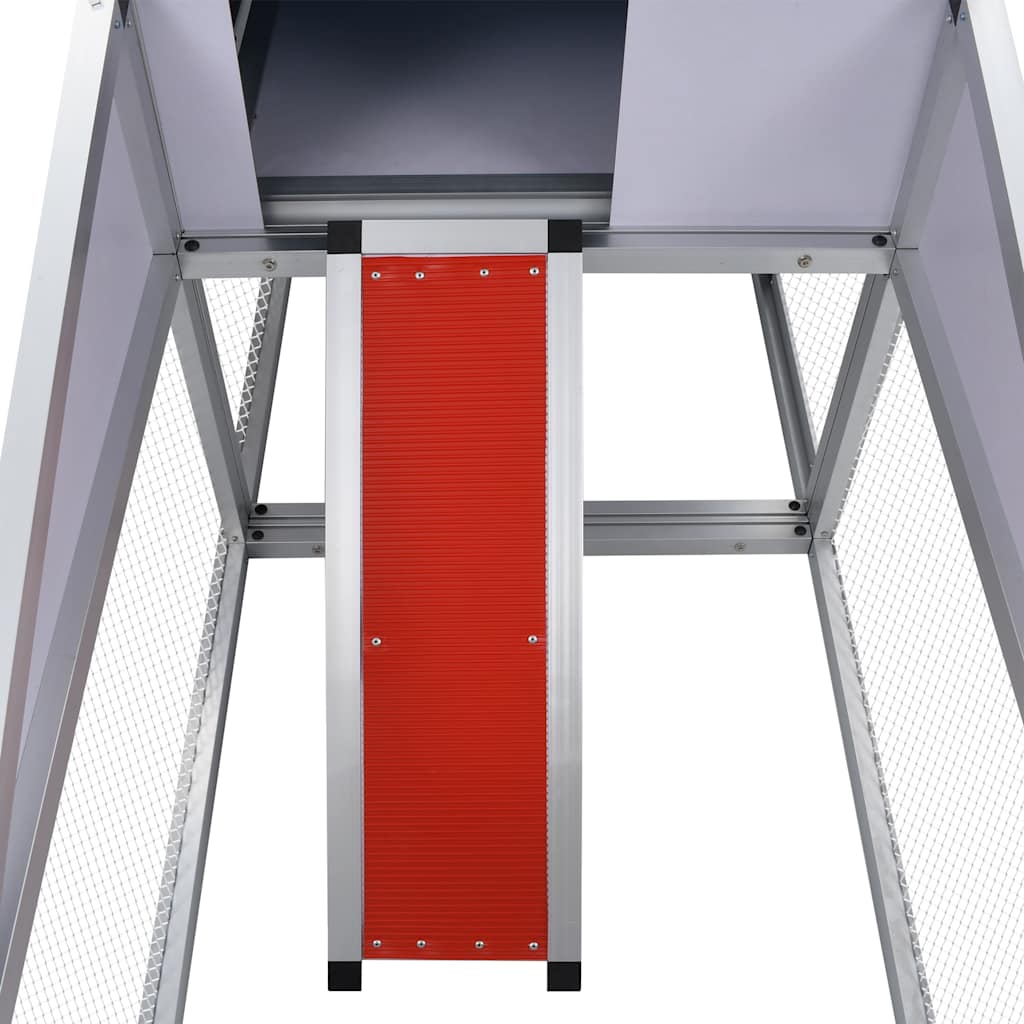 vidaXL Hühnerstall mit Freilaufgehege und Nistkasten Aluminium