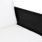 vidaXL 3-tlg. Garten-Lounge-Set mit Kissen Poly-Rattan Schwarz
