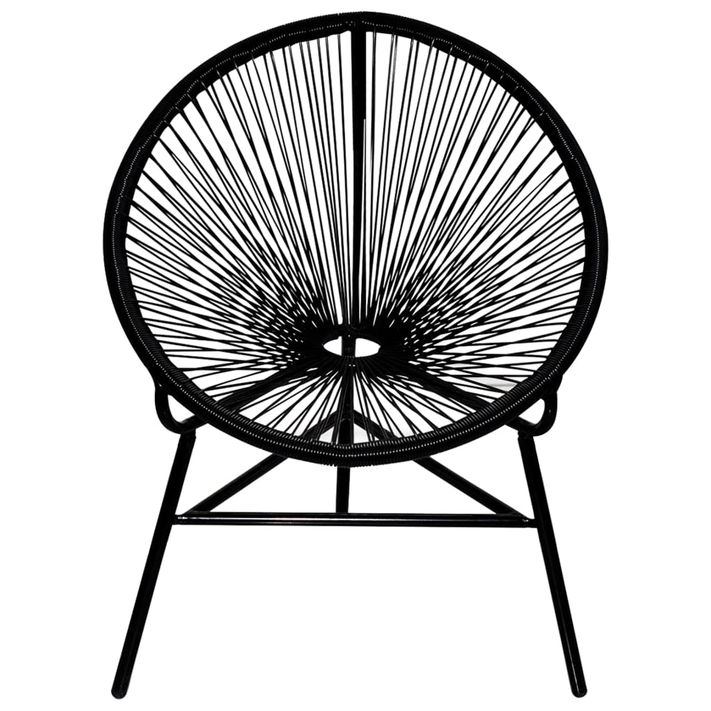 vidaXL Garten-Mondstuhl Poly Rattan Schwarz