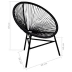 vidaXL Garten-Mondstuhl Poly Rattan Schwarz