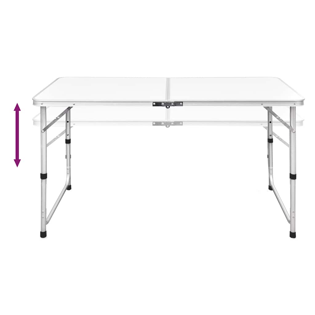 vidaXL Campingtisch Klappbar Höhenverstellbar Aluminium 120x60 cm