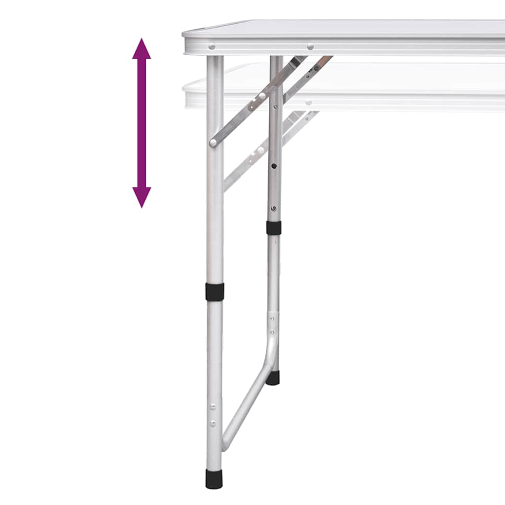 vidaXL Campingtisch Klappbar Höhenverstellbar Aluminium 120x60 cm
