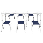 vidaXL Klappbarer Campingtisch mit 4 Hocker Höhenverstellbar 180x60 cm
