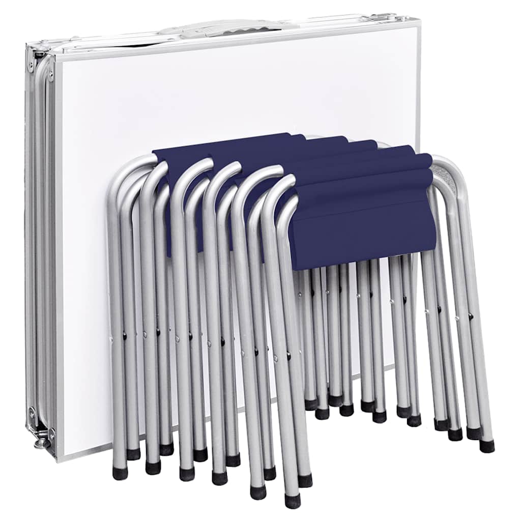 vidaXL Klappbarer Campingtisch mit 4 Hocker Höhenverstellbar 180x60 cm