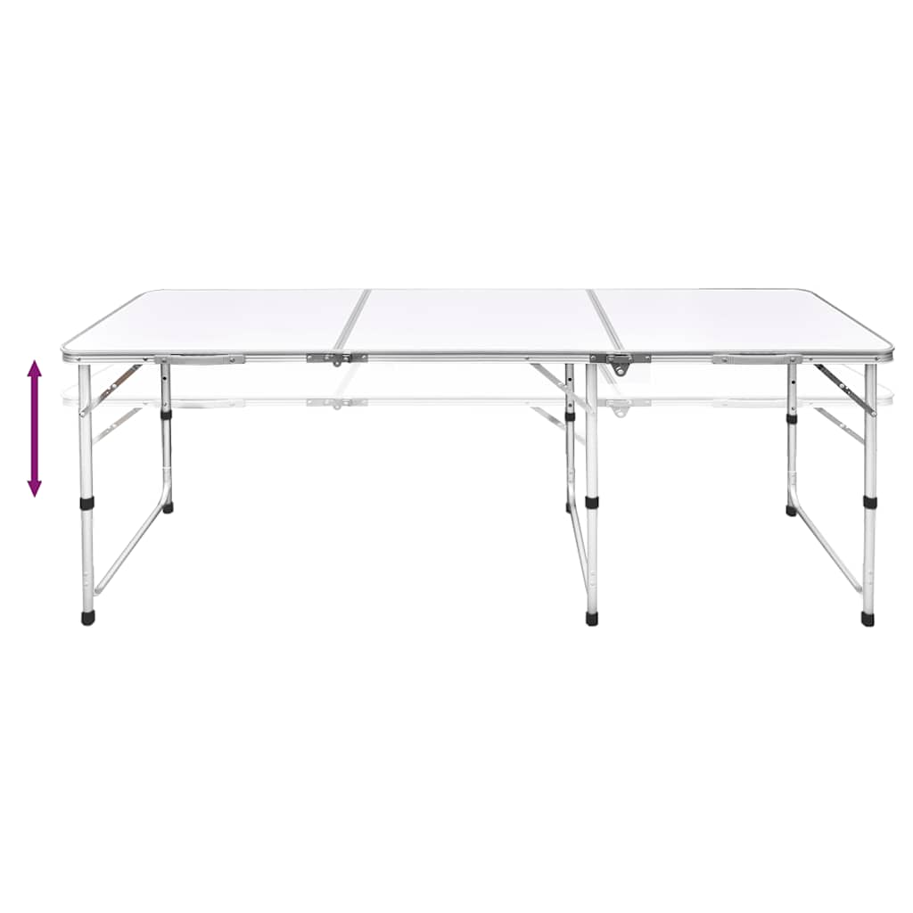 vidaXL Klappbarer Campingtisch mit 4 Hocker Höhenverstellbar 180x60 cm