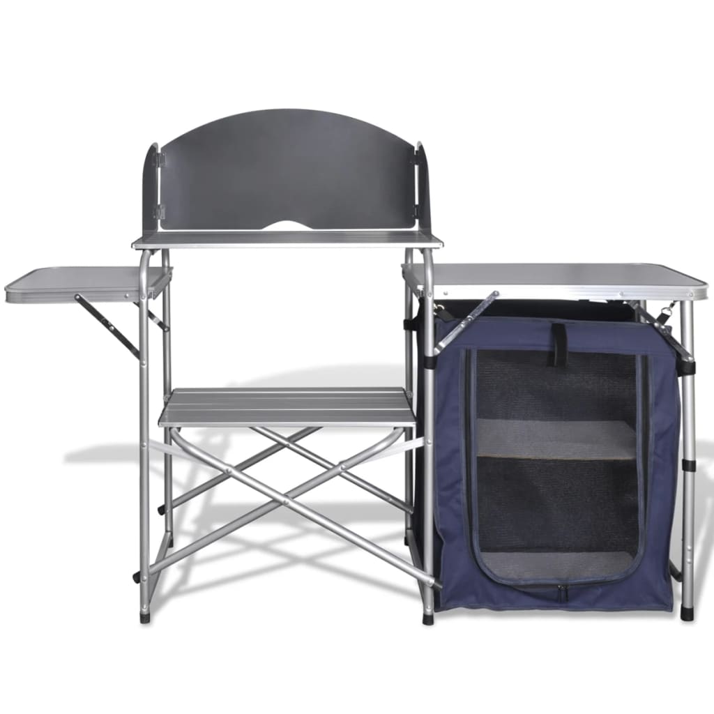 vidaXL Campingküche Klappbar mit Aluminium-Windschutz