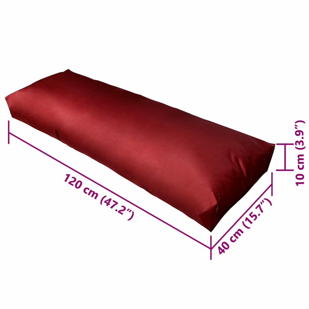 vidaXL Gepolstertes Rückenkissen Weinrot 120 x 40 x 10 cm