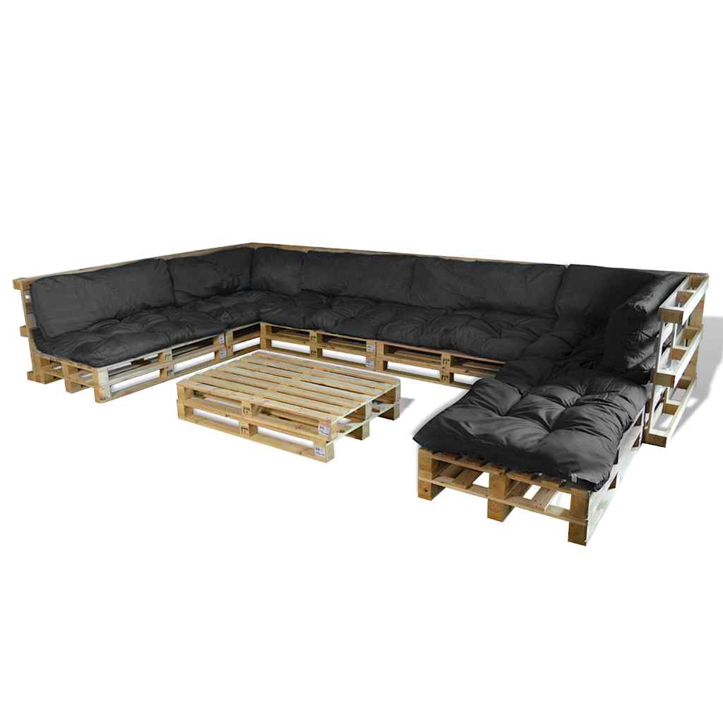 vidaXL Pallet Sofa Kissen 13 pcs Grau 120 x 80 x 10 cm Stoff