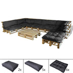 vidaXL Pallet Sofa Kissen 13 pcs Grau 120 x 80 x 10 cm Stoff