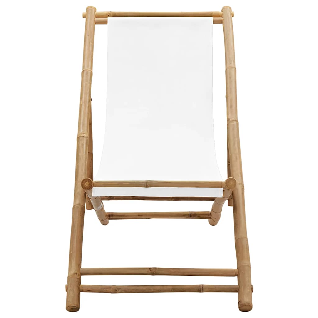 vidaXL Liegestuhl Bambus und Canvas