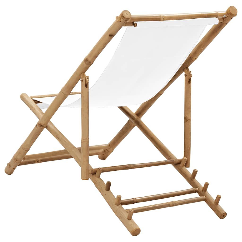 vidaXL Liegestuhl Bambus und Canvas