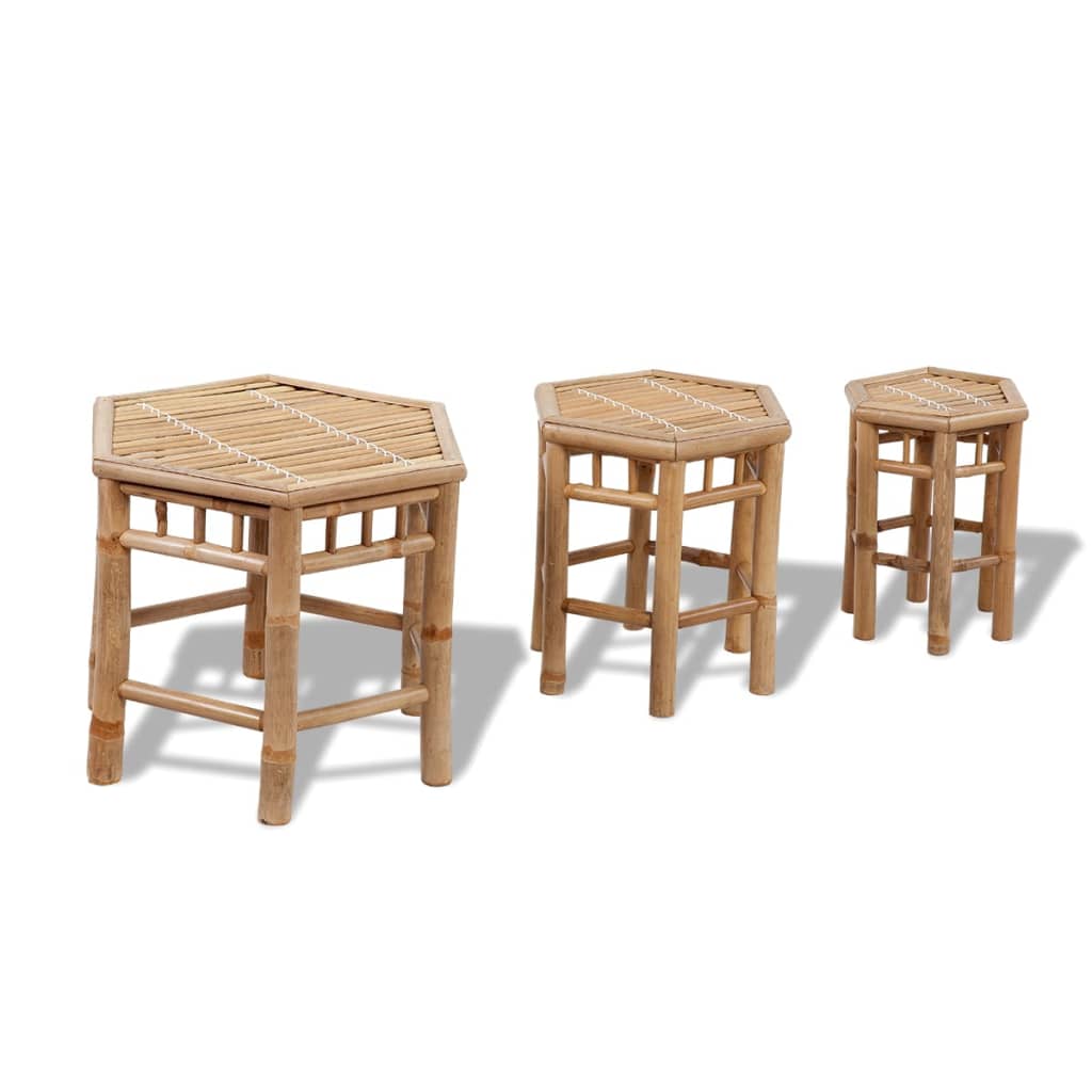 vidaXL Gartenhocker 3 Stk. Bambus