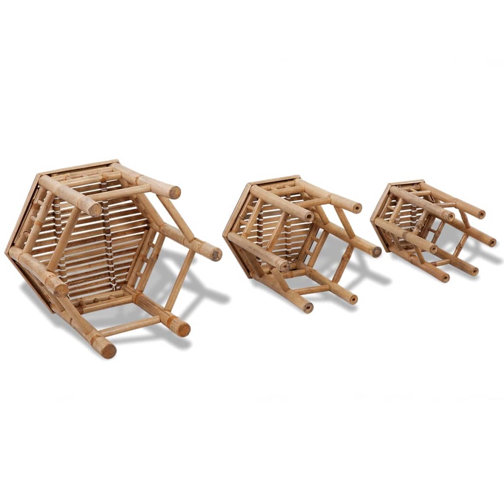 vidaXL Gartenhocker 3 Stk. Bambus
