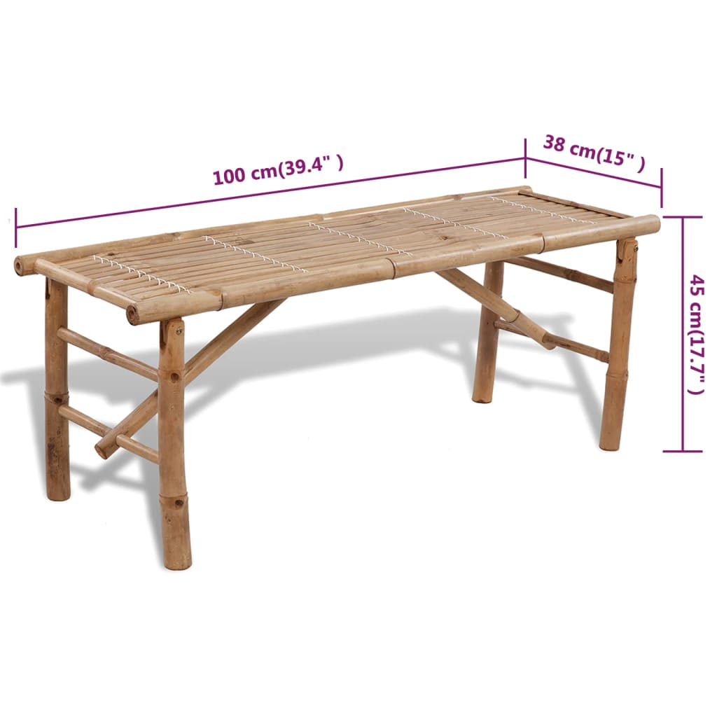 vidaXL Biertisch mit 2 Bänken 100 cm Bambus