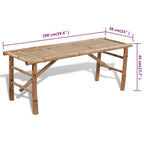 vidaXL Biertisch mit 2 Bänken 100 cm Bambus