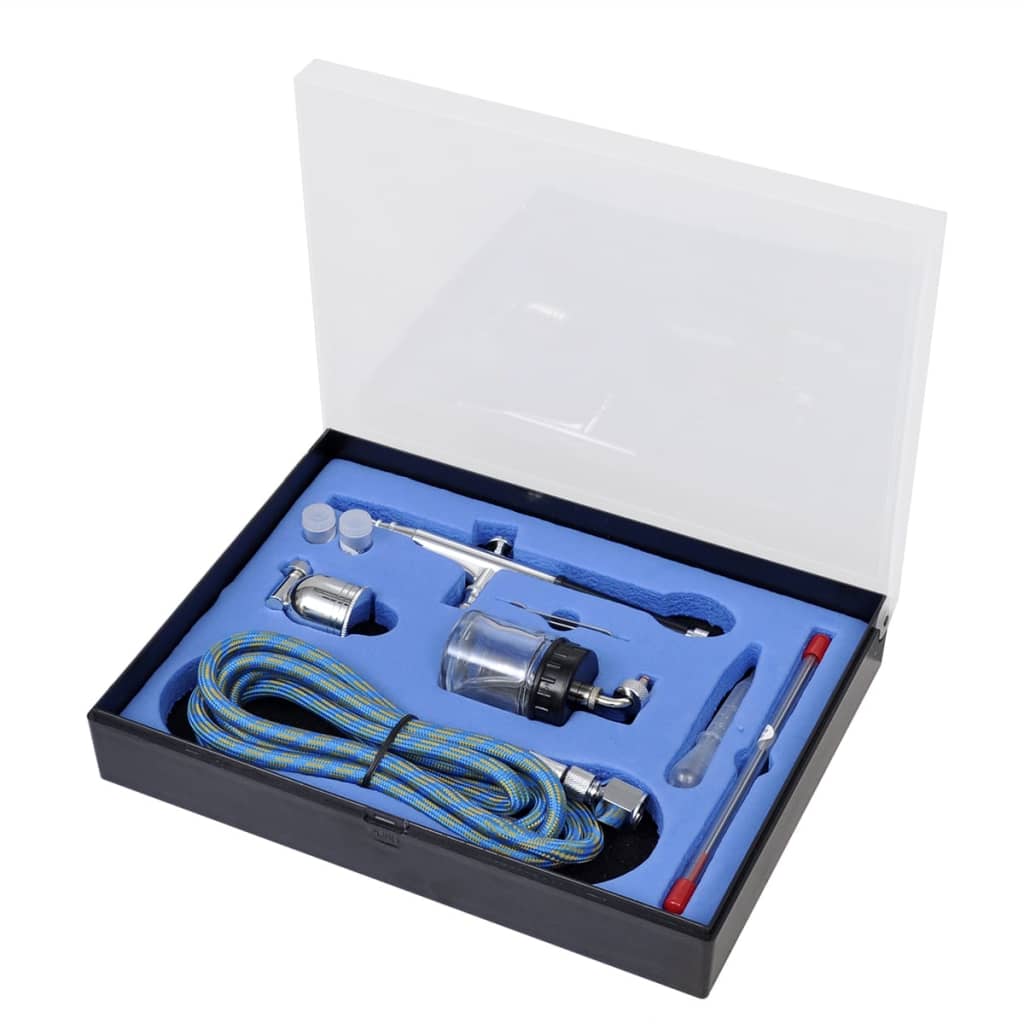 vidaXL Airbrush-Set mit Glasbehälter 0,2 / 0,3 / 0,5 mm Düsen