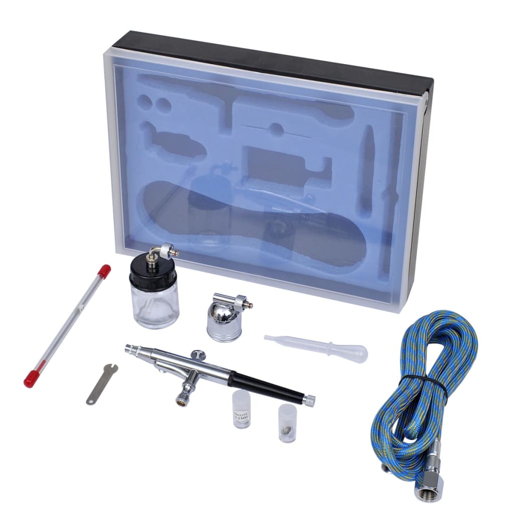 vidaXL Airbrush-Set mit Glasbehälter 0,2 / 0,3 / 0,5 mm Düsen