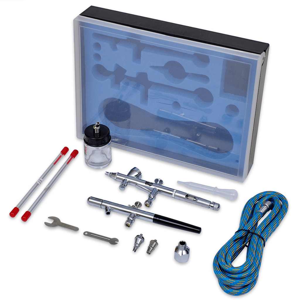 vidaXL Airbrush-Set mit 2 Pistolen