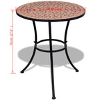 vidaXL Bistrotisch Terrakotta-Rot 60 cm Mosaik