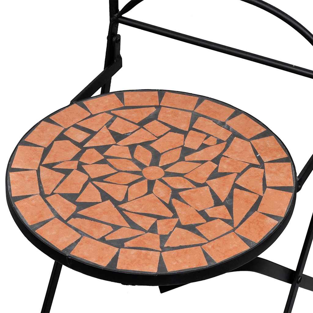 vidaXL Bistrostühle 2 Stk. Klappbar Keramik Terrakotta