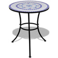 vidaXL Bistrotisch Blau und Weiß 60 cm Mosaik
