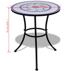 vidaXL Bistrotisch Blau und Weiß 60 cm Mosaik
