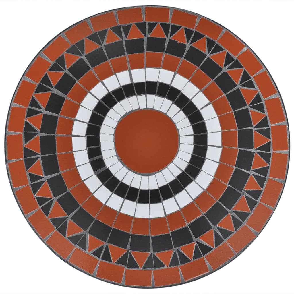 vidaXL Bistrotisch Terrakotta-Rot und Weiß 60 cm Mosaik