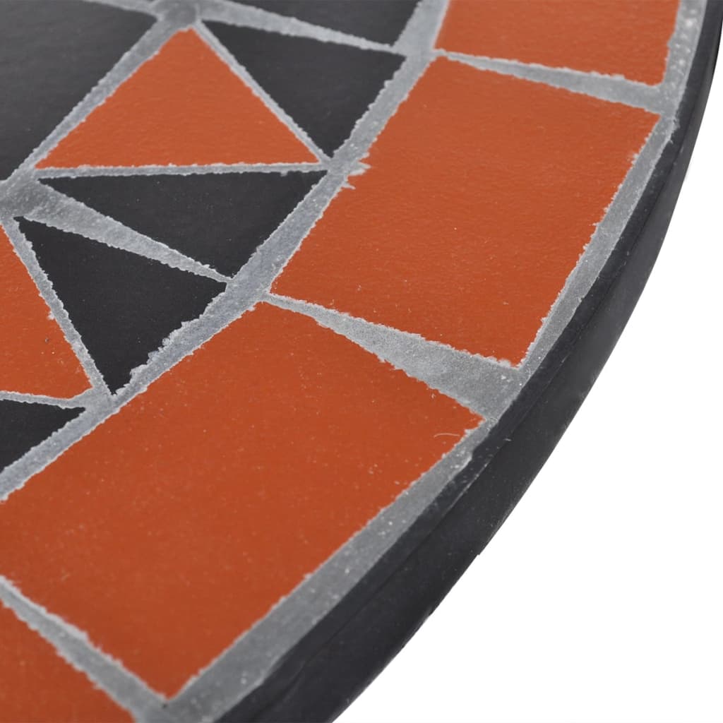 vidaXL Bistrotisch Terrakotta-Rot und Weiß 60 cm Mosaik