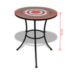 vidaXL Bistrotisch Terrakotta-Rot und Weiß 60 cm Mosaik