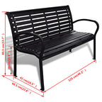 vidaXL Gartenbank 125 cm Stahl und WPC Schwarz
