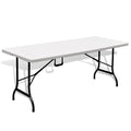vidaXL Gartentisch Klappbar Weiß 180×75×74 cm HDPE