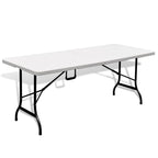 vidaXL Gartentisch Klappbar Weiß 180×75×74 cm HDPE