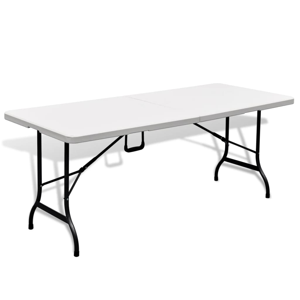 vidaXL Gartentisch Klappbar Weiß 180×75×74 cm HDPE
