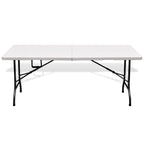 vidaXL Gartentisch Klappbar Weiß 180×75×74 cm HDPE