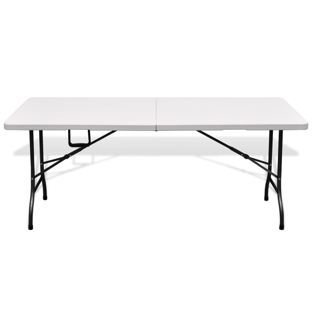 vidaXL Gartentisch Klappbar Weiß 180×75×74 cm HDPE
