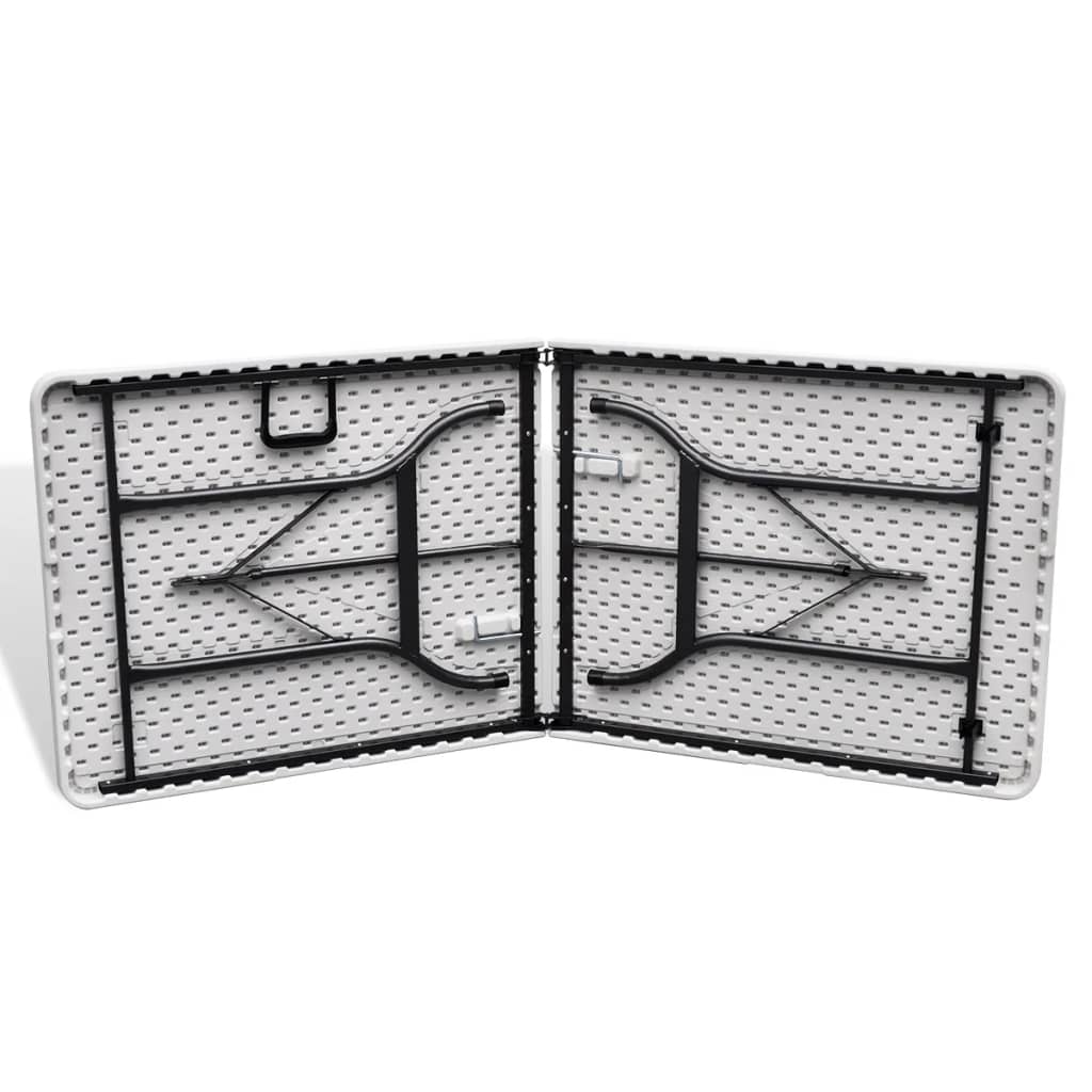 vidaXL Gartentisch Klappbar Weiß 180×75×74 cm HDPE