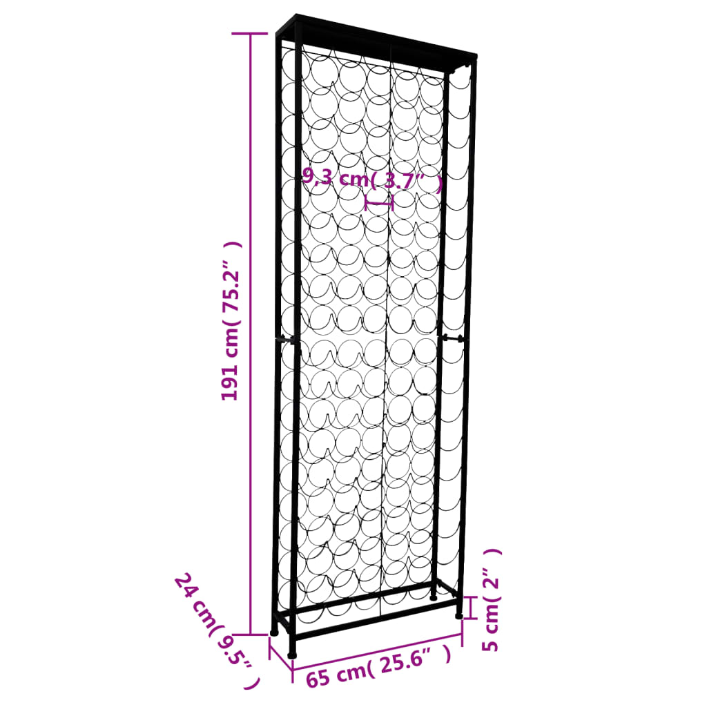 vidaXL Flaschenregal für 108 Flaschen Metall