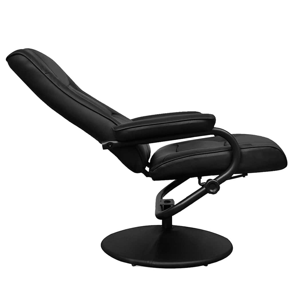 vidaXL TV-Sessel mit Fußhocker Schwarz Kunstleder