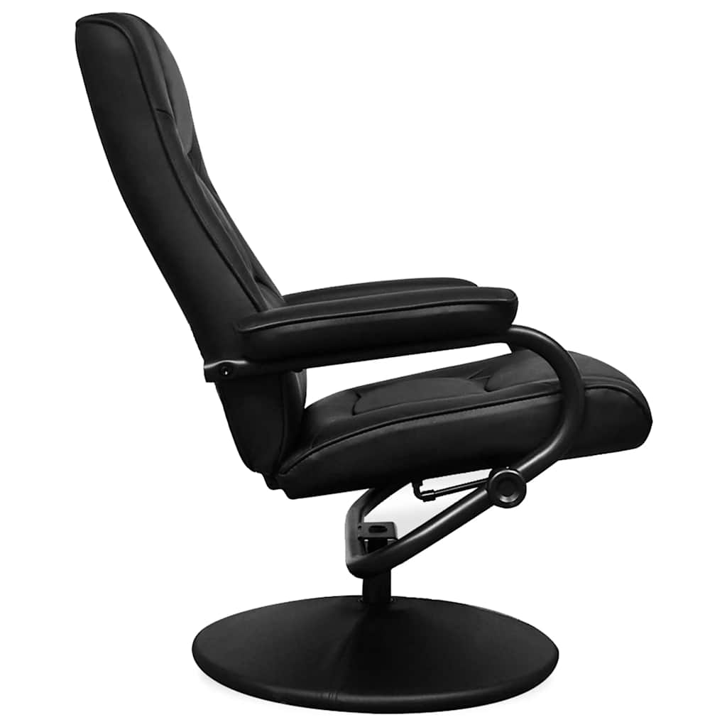vidaXL TV-Sessel mit Fußhocker Schwarz Kunstleder