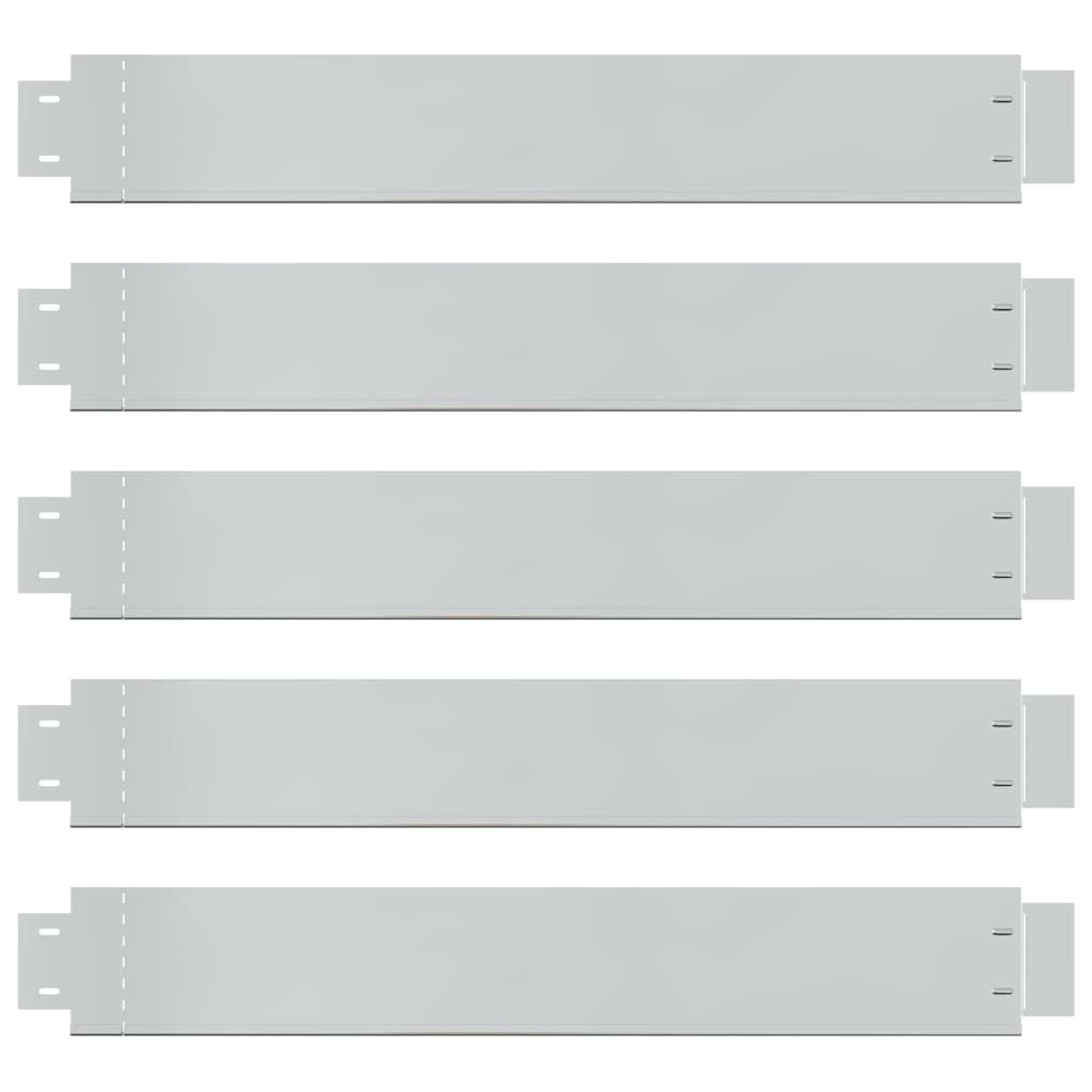 vidaXL Flexible Rasenkante 5-er Set Verzinkter Stahl 100x14 cm