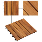 vidaXL Terrassenfliese 10 pcs Braun 30 x 30 cm Akazien-Hartholz